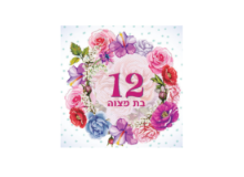 מפיות נייר בת מצווה 20 יח' - זר פרחים